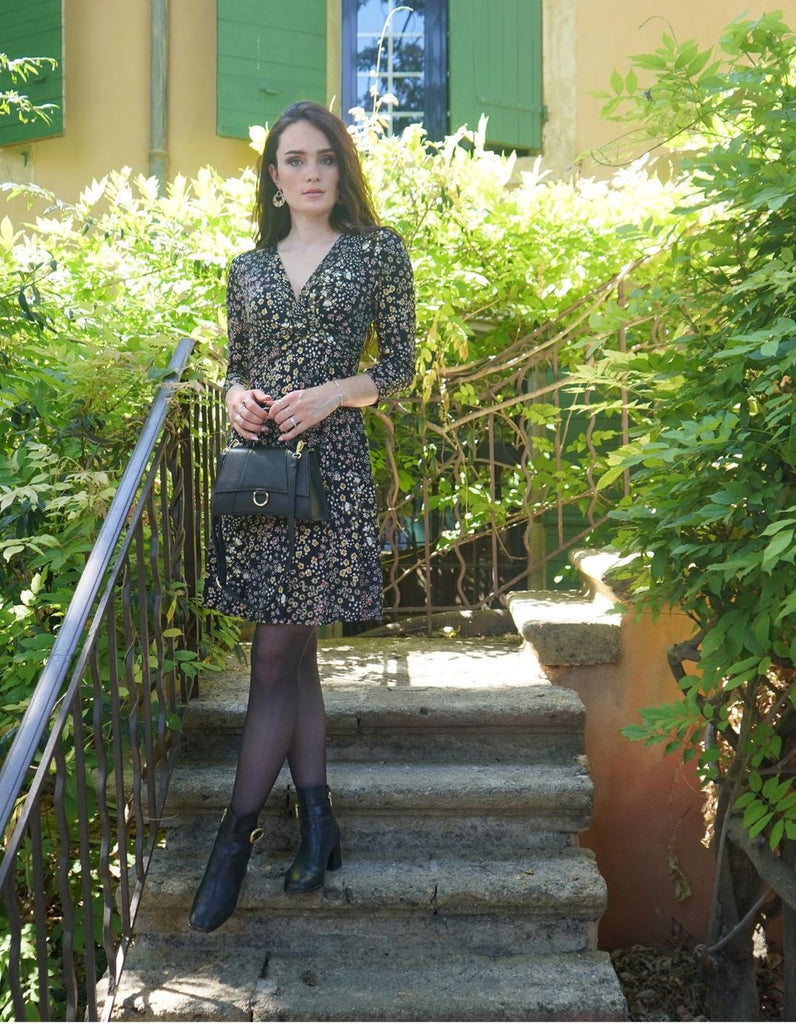 La robe Massilia - Imprimé Fleuri - En stock - elleanor de provence, garde robe made in france