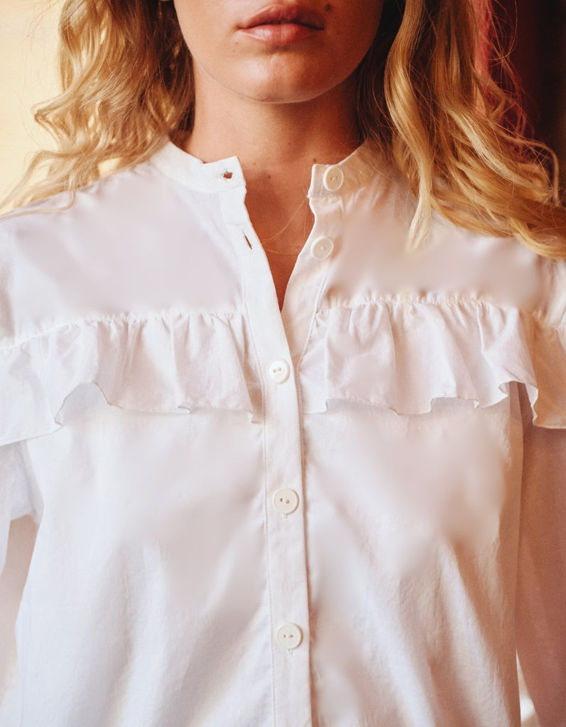 Le Chemisier Athena Blanc - elleanor de provence, garde robe made in france