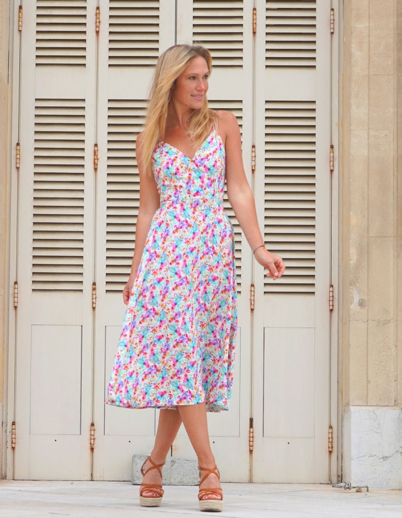 La Robe d'été à fleurs Elisa - En stock - elleanor de provence, garde robe made in france