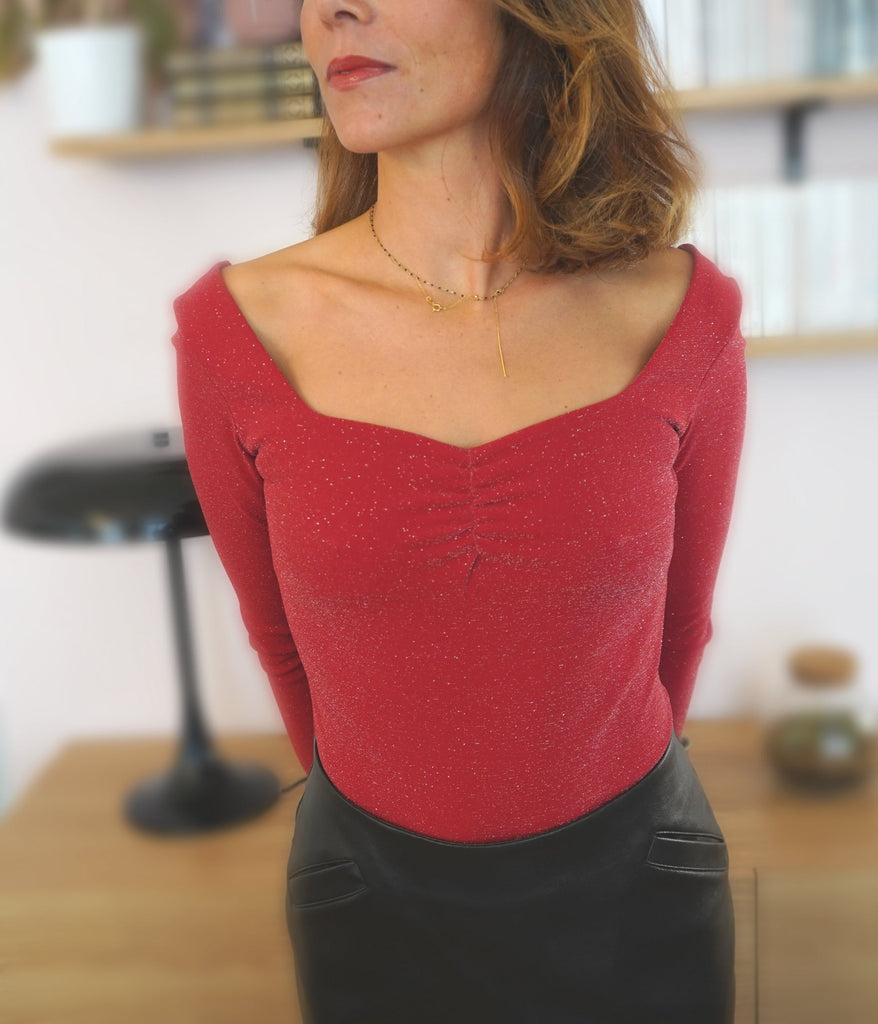 Le Body Sophia pailleté - En stock - elleanor de provence, garde robe made in france