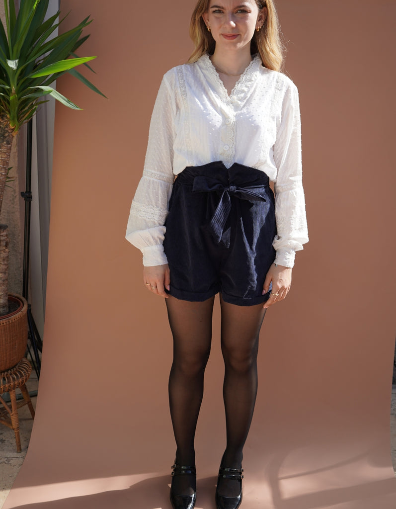 Le short Adèle velours - En stock - elleanor de provence, garde robe made in france