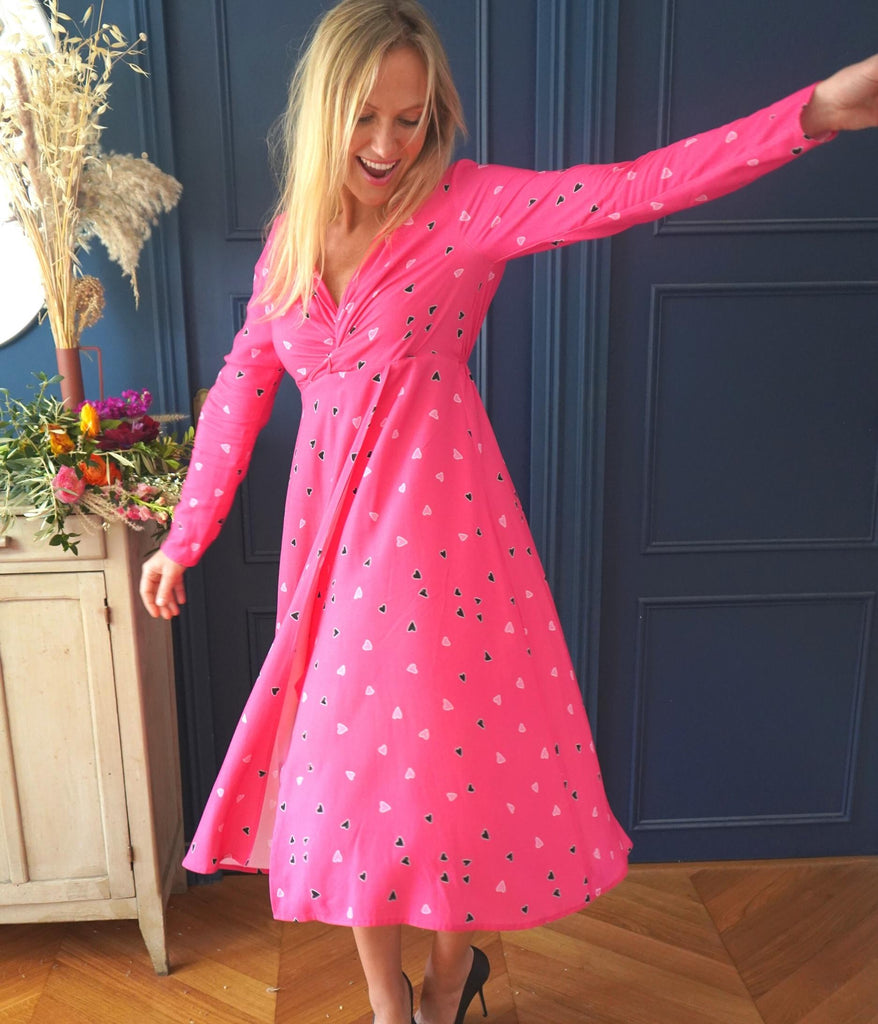 La Robe Sonia Rose - En stock - elleanor de provence, garde robe made in france