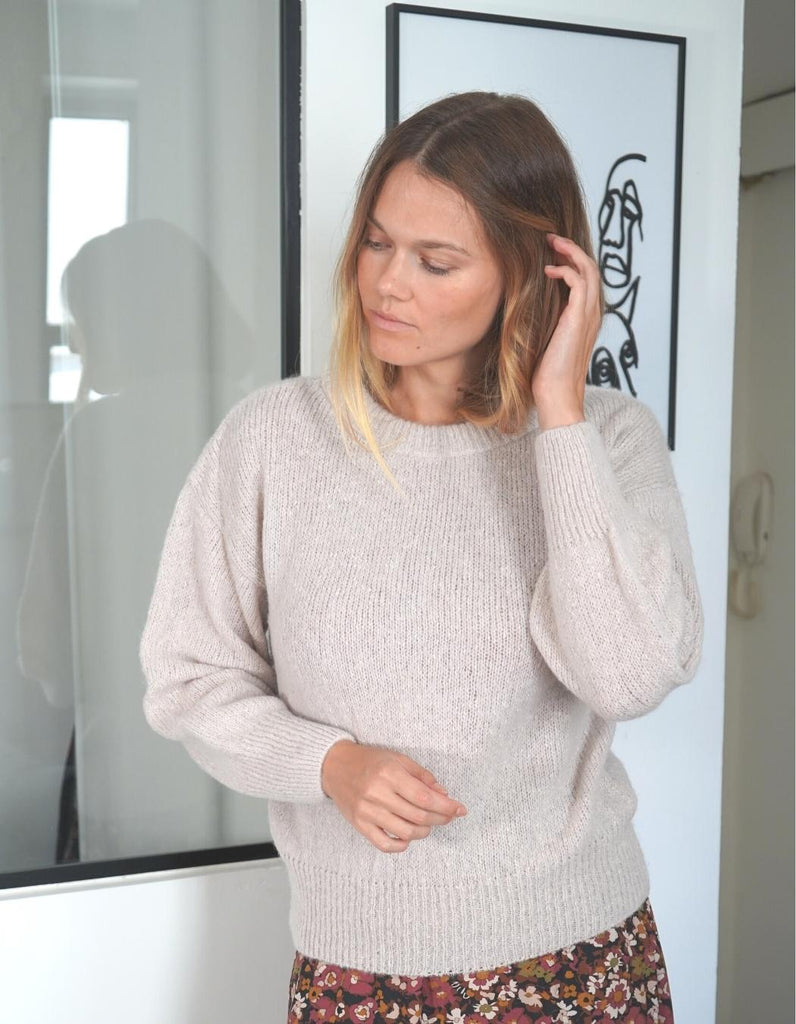 Pull Anna en Alpaga - Beige Nude- En stock - elleanor de provence, garde robe made in france