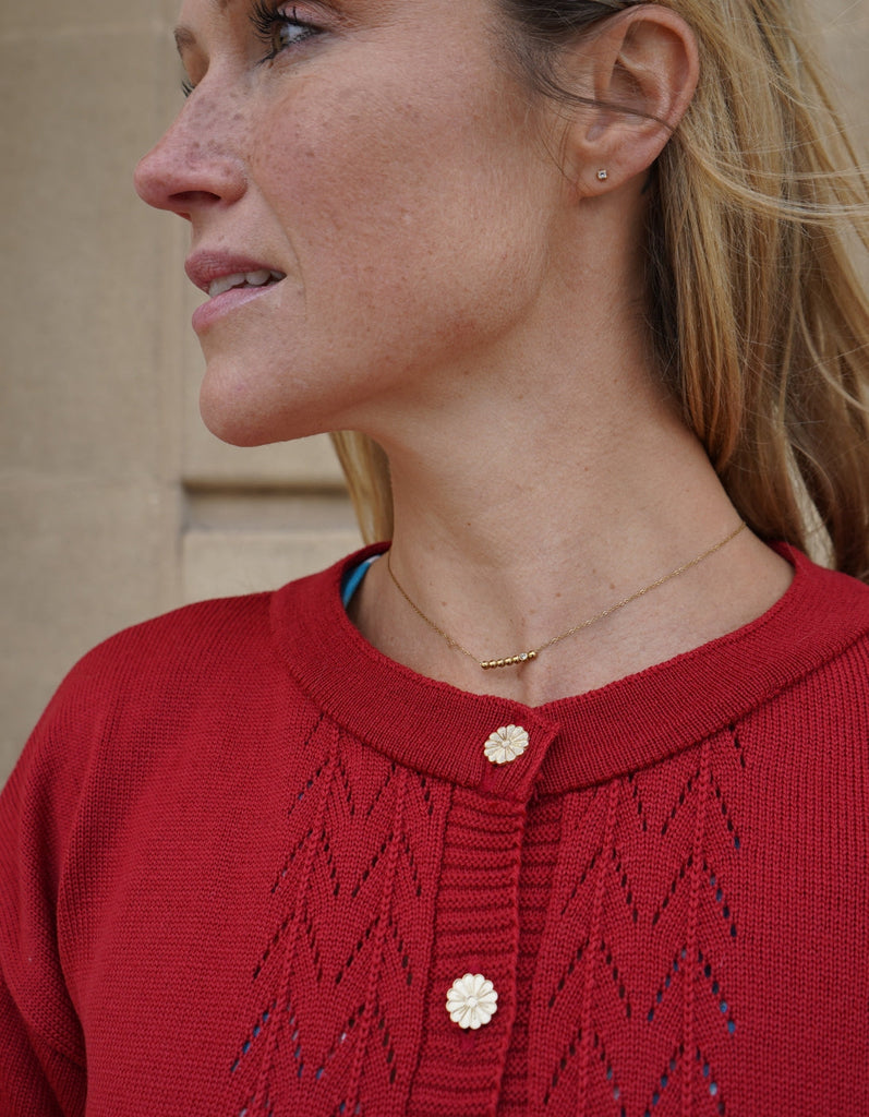 Gilet Chloé - Rouge - En stock - elleanor de provence, garde robe made in france