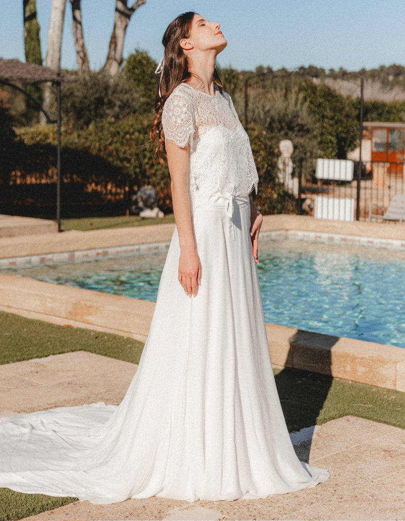 La jupe Diana en Mousseline - elleanor de provence, garde robe made in france