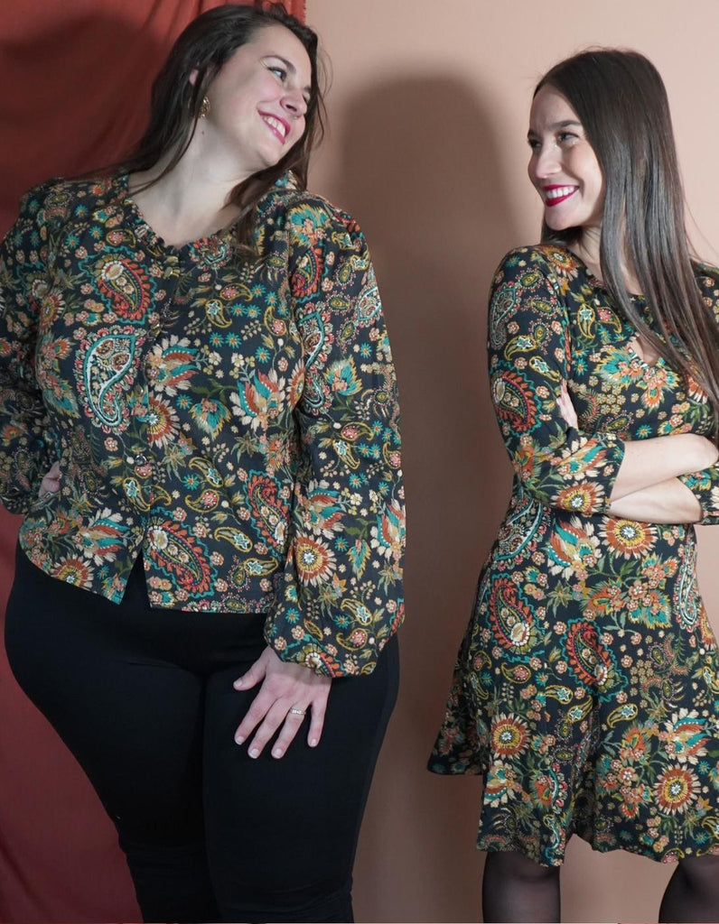 Le chemisier Amandine Gaze Coton- Imprimé Cachemire - En stock - elleanor de provence, garde robe made in france