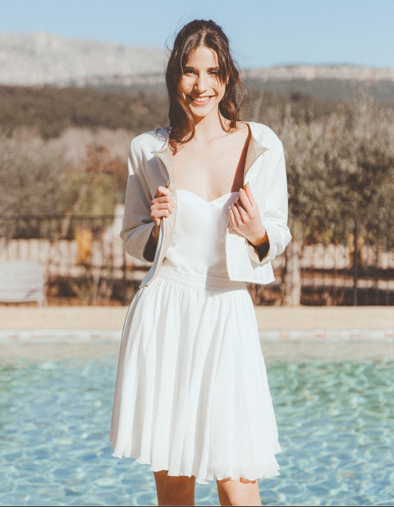 La Jupe Courte Diane - elleanor de provence, garde robe made in france