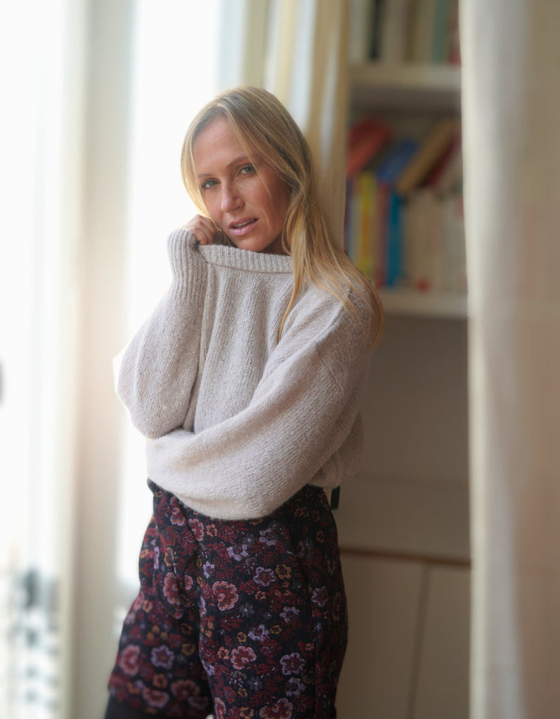 Pull Anna en Alpaga - Beige Nude- En stock - elleanor de provence, garde robe made in france