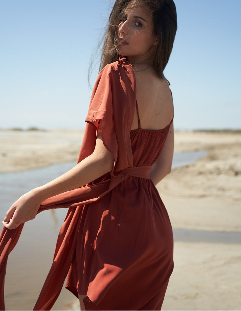 La robe Emilia Terra et pardessus Terra - elleanor de provence, garde robe made in france