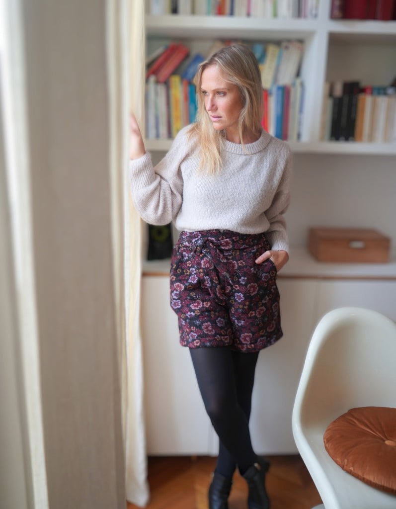 Pull Anna en Alpaga - Beige Nude- En stock - elleanor de provence, garde robe made in france