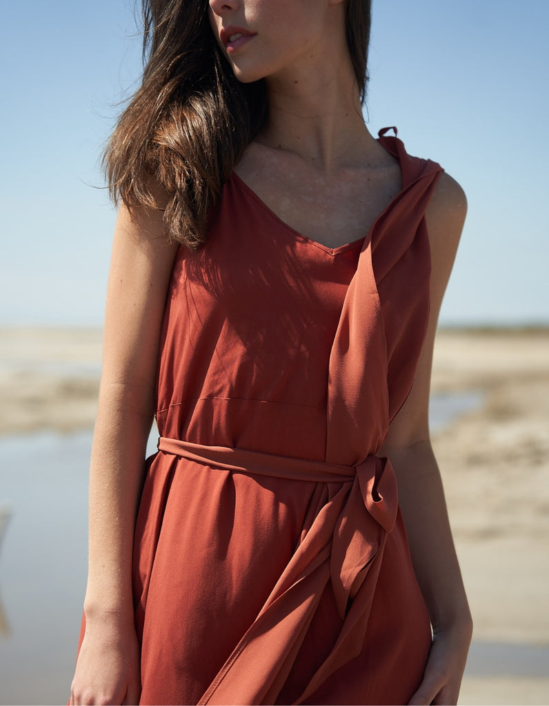 La robe Emilia Terra et pardessus Terra - elleanor de provence, garde robe made in france