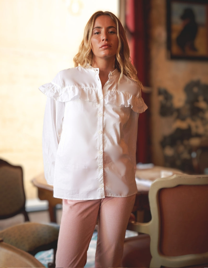 Le Chemisier Athena Blanc - elleanor de provence, garde robe made in france