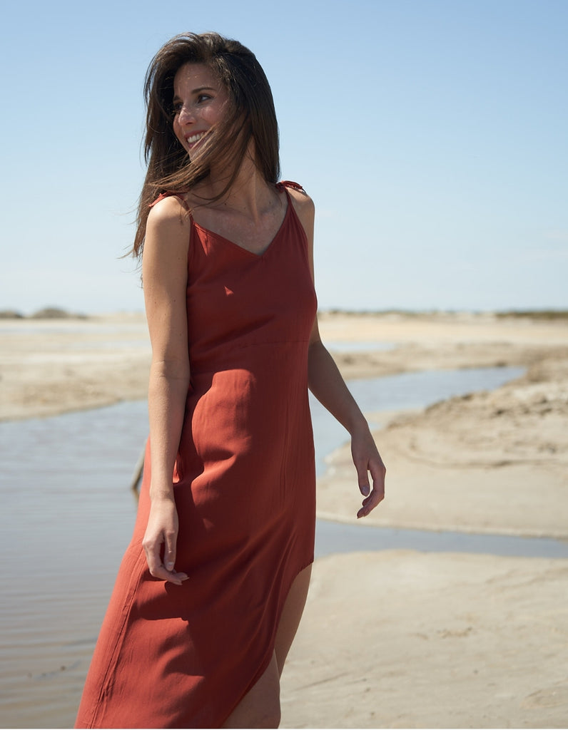 La robe Emilia Terra et Pardessus Imprimé - elleanor de provence, garde robe made in france