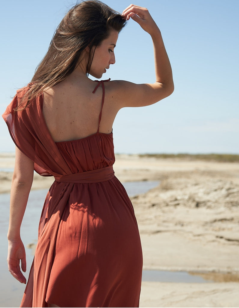 La robe Emilia Terra et pardessus Terra - elleanor de provence, garde robe made in france