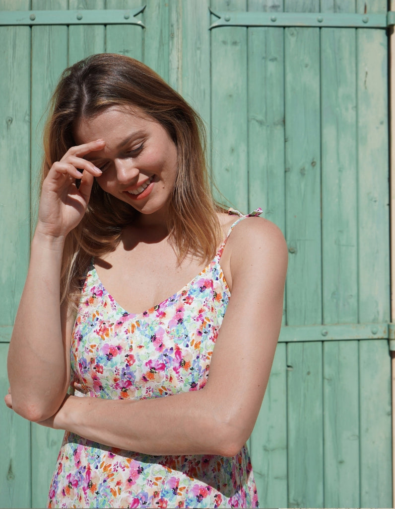 La Robe Menton - Fleurs d'été - Personnalisable - elleanor de provence, garde robe made in france