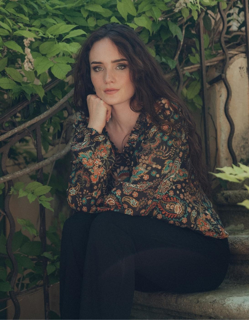 Le chemisier Amandine - Imprimé Cachemire - En stock - elleanor de provence, garde robe made in france