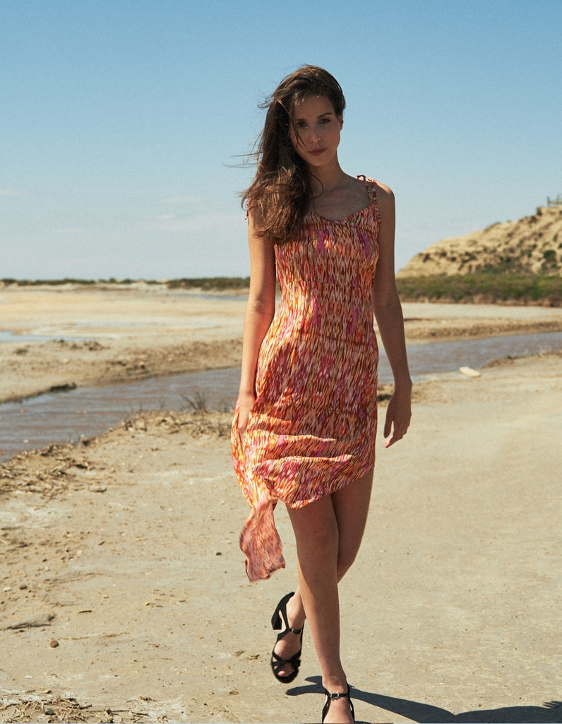 La robe Emilia Imprimé et pardessus Terra - elleanor de provence, garde robe made in france