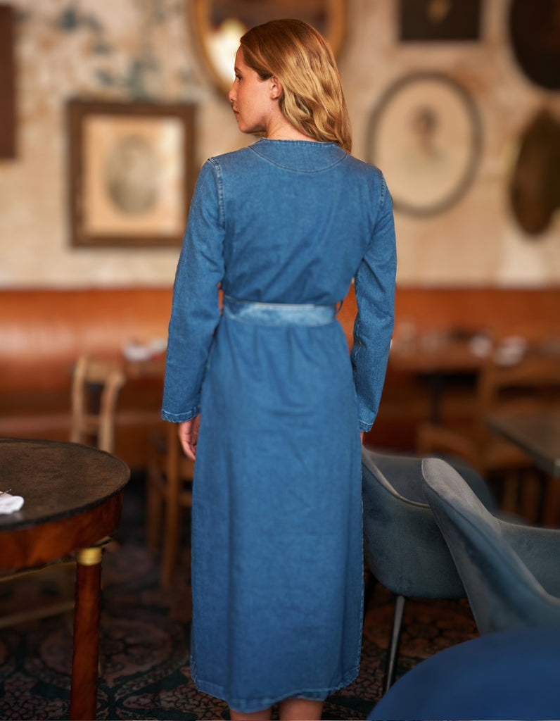La Robe Anthea Denim - elleanor de provence, garde robe made in france