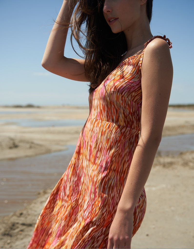 La robe Emilia Imprimé et pardessus Terra - elleanor de provence, garde robe made in france