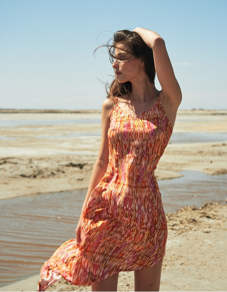 La robe Emilia Imprimé et pardessus Terra - elleanor de provence, garde robe made in france