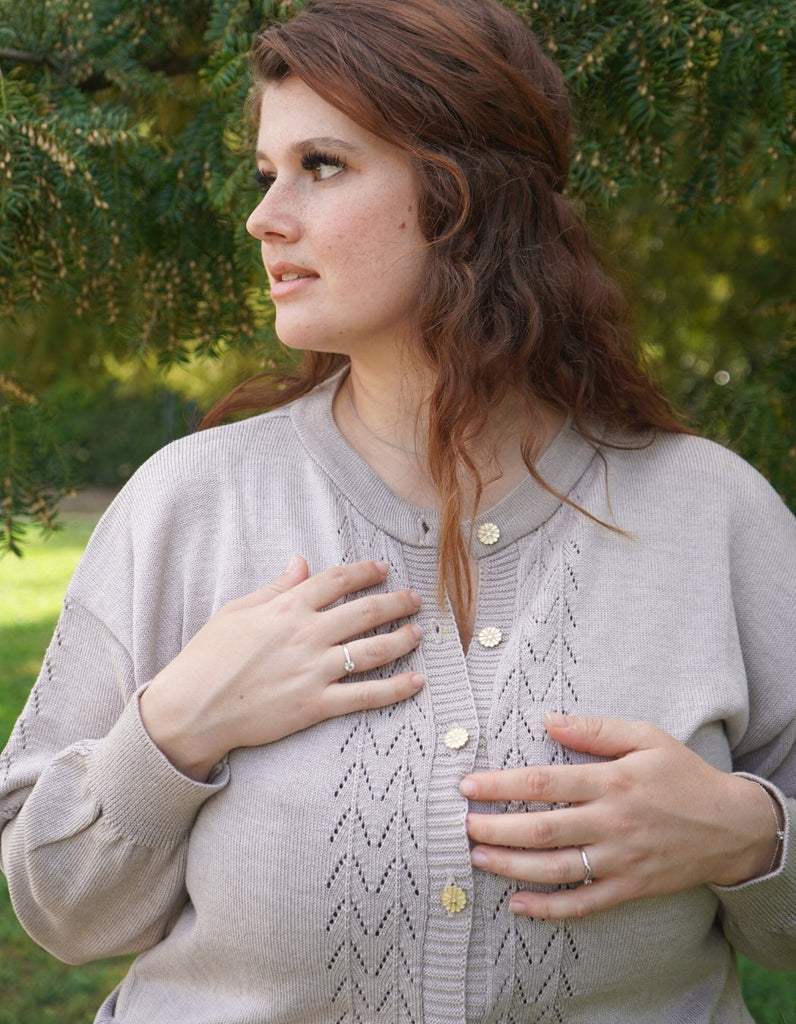 Gilet Chloé - Beige - En Stock - elleanor de provence, garde robe made in france