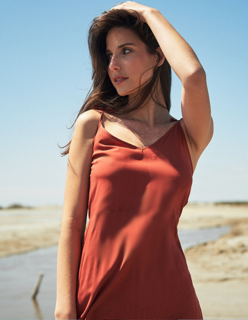 La robe Emilia Terra et Pardessus Imprimé - elleanor de provence, garde robe made in france