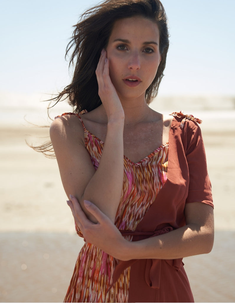 La robe Emilia Imprimé et pardessus Terra - elleanor de provence, garde robe made in france