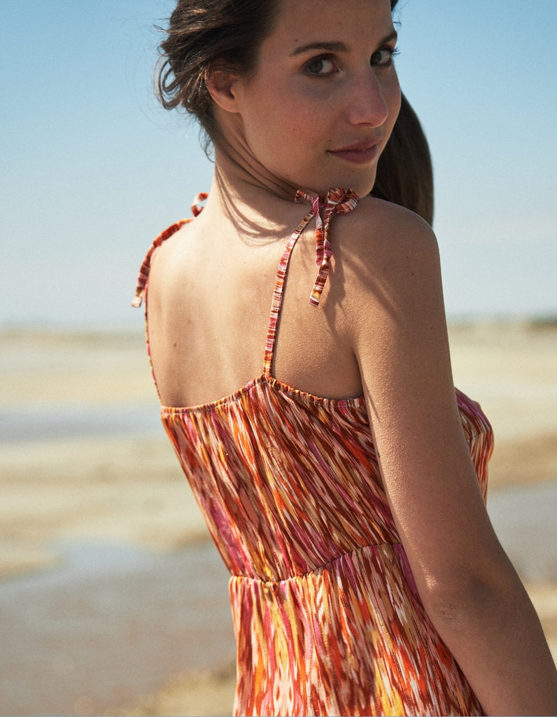 La robe Emilia Imprimé et pardessus Terra - elleanor de provence, garde robe made in france