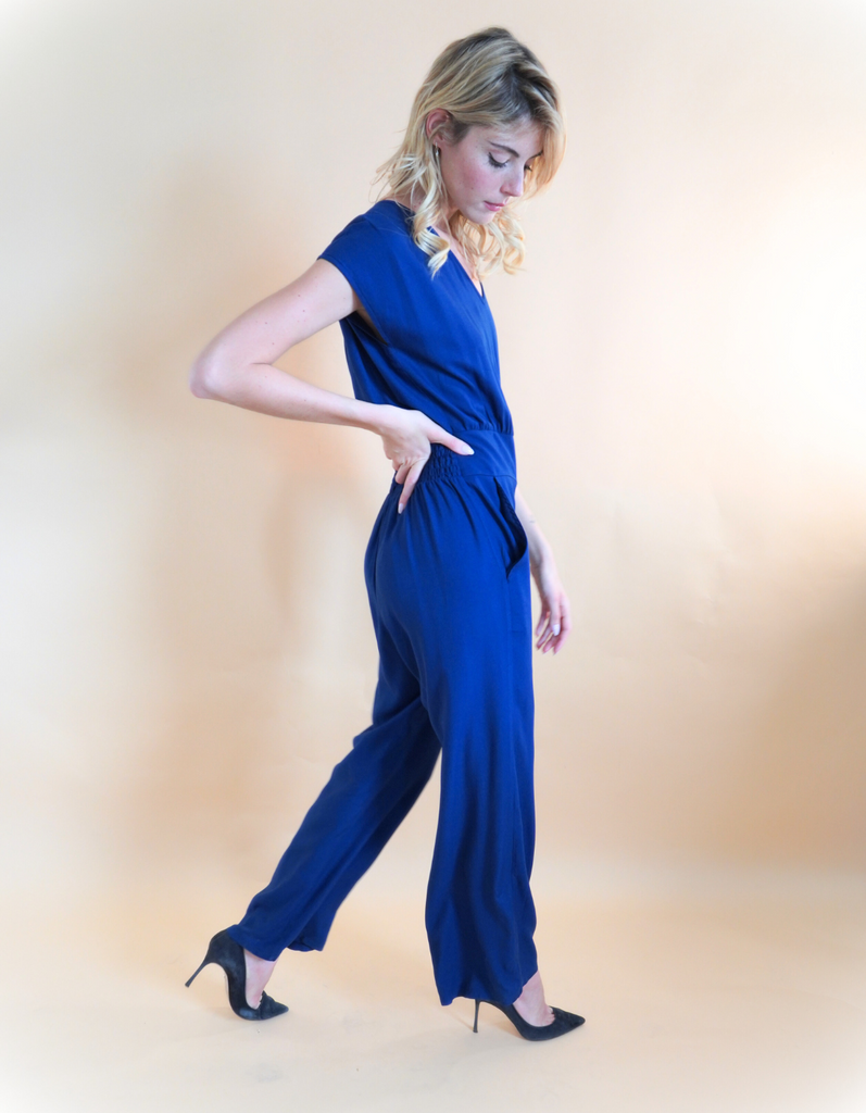 La combinaison Hyères - Bleu Marine - En stock - elleanor de provence, garde robe made in france