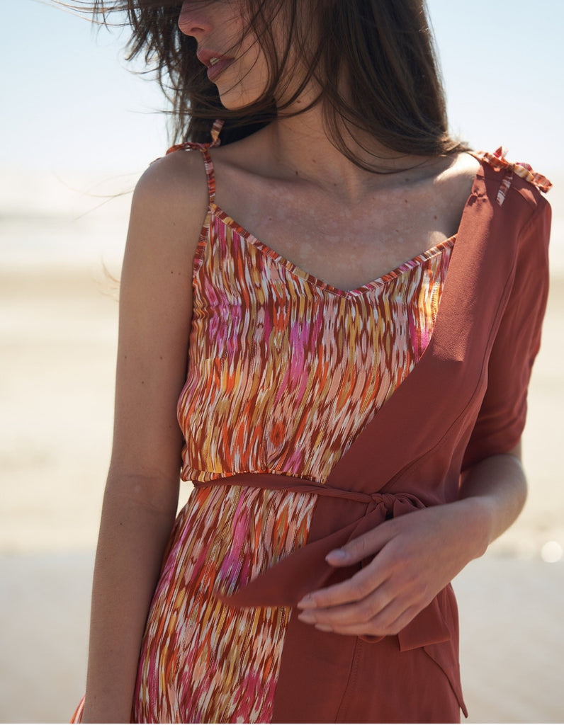 La robe Emilia Imprimé et pardessus Terra - elleanor de provence, garde robe made in france