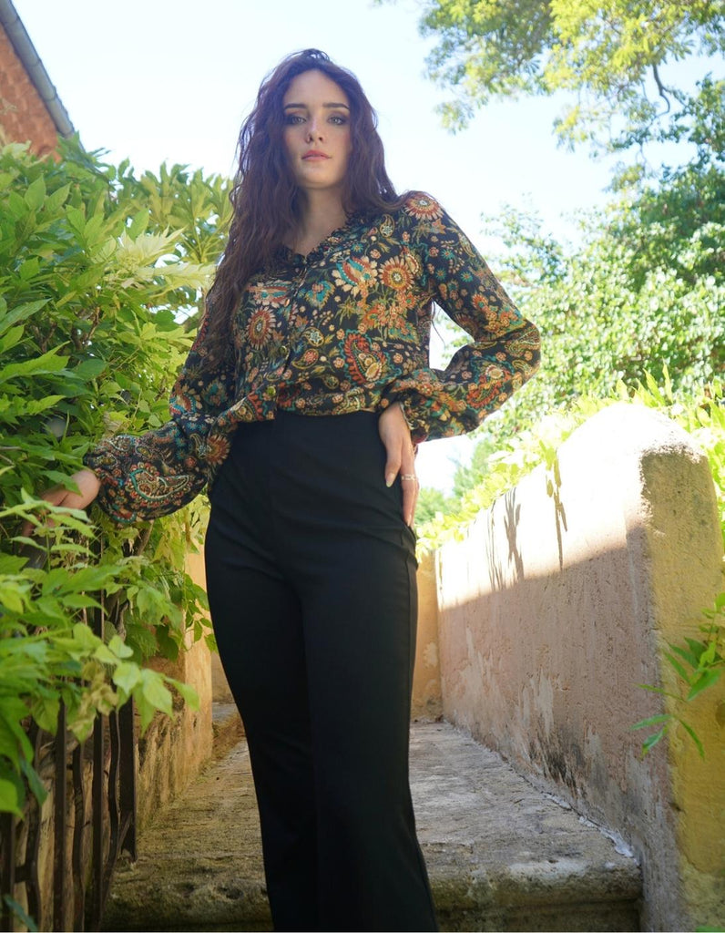 Le chemisier Amandine - Imprimé Cachemire - En stock - elleanor de provence, garde robe made in france