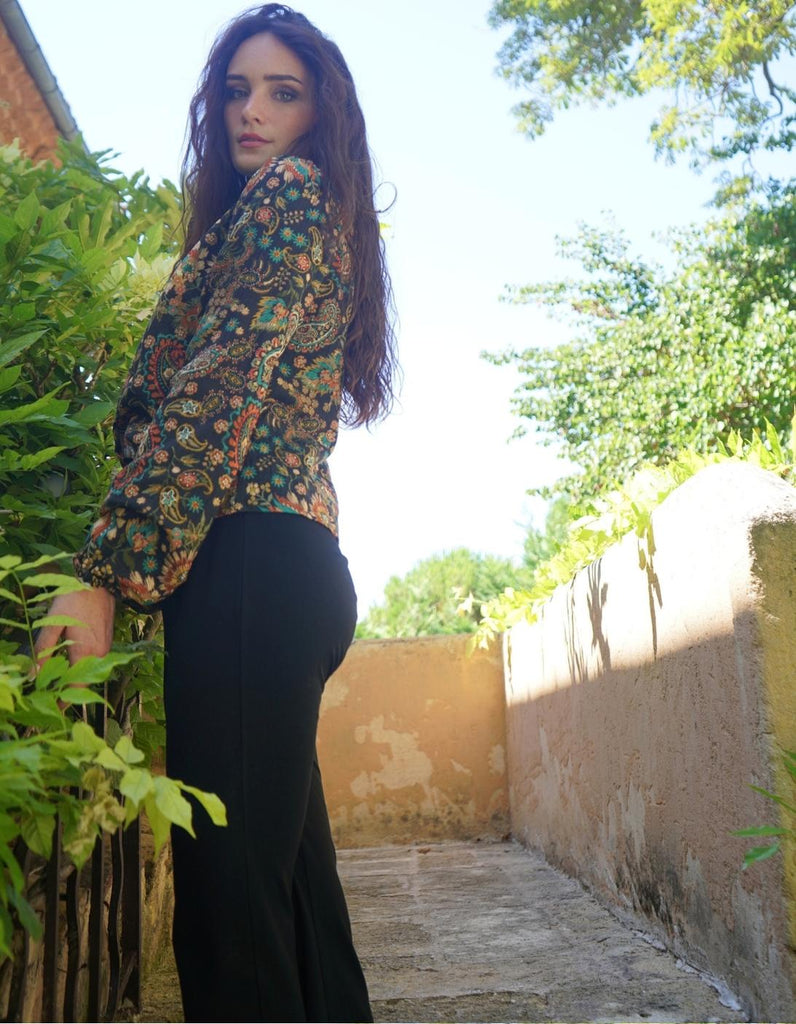 Le chemisier Amandine - Imprimé Cachemire - En stock - elleanor de provence, garde robe made in france