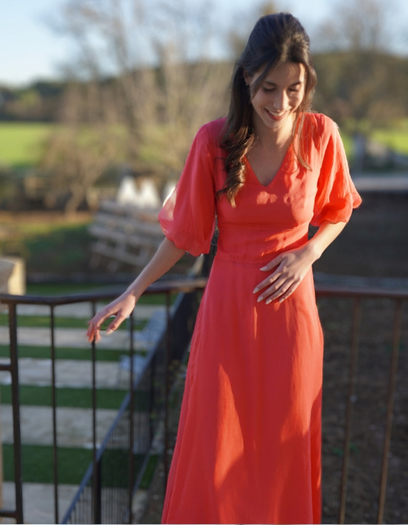 La robe Alix en mousseline de soie- Personnalisable - elleanor de provence, garde robe made in france