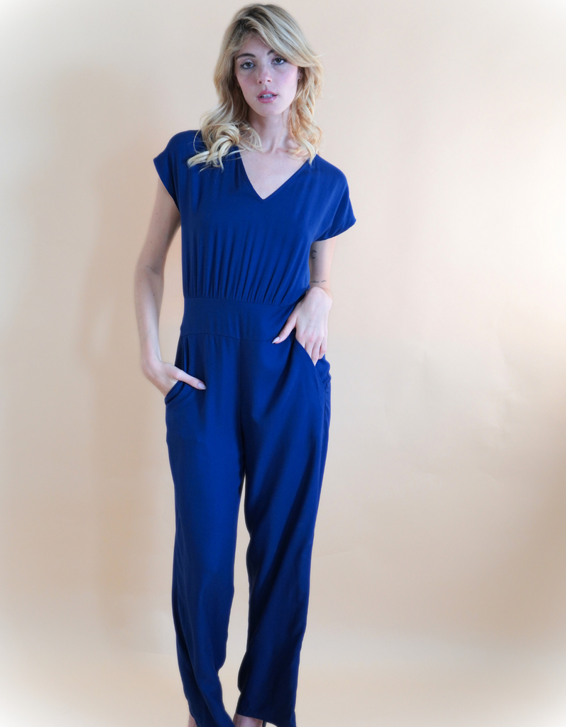 La combinaison Hyères - Bleu Marine - En stock - elleanor de provence, garde robe made in france