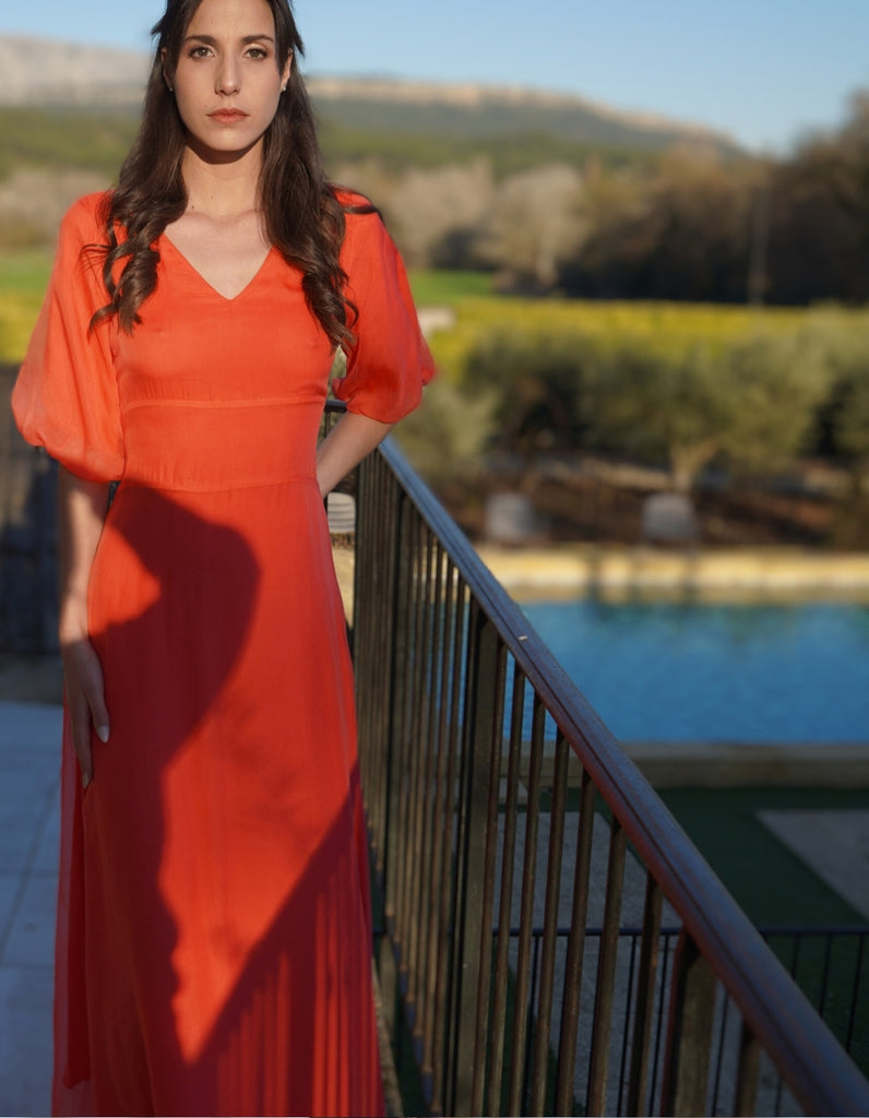 La robe Alix en mousseline de soie- Personnalisable - elleanor de provence, garde robe made in france