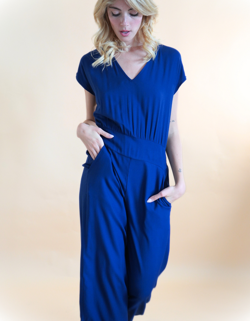 La combinaison Hyères - Bleu Marine - En stock - elleanor de provence, garde robe made in france