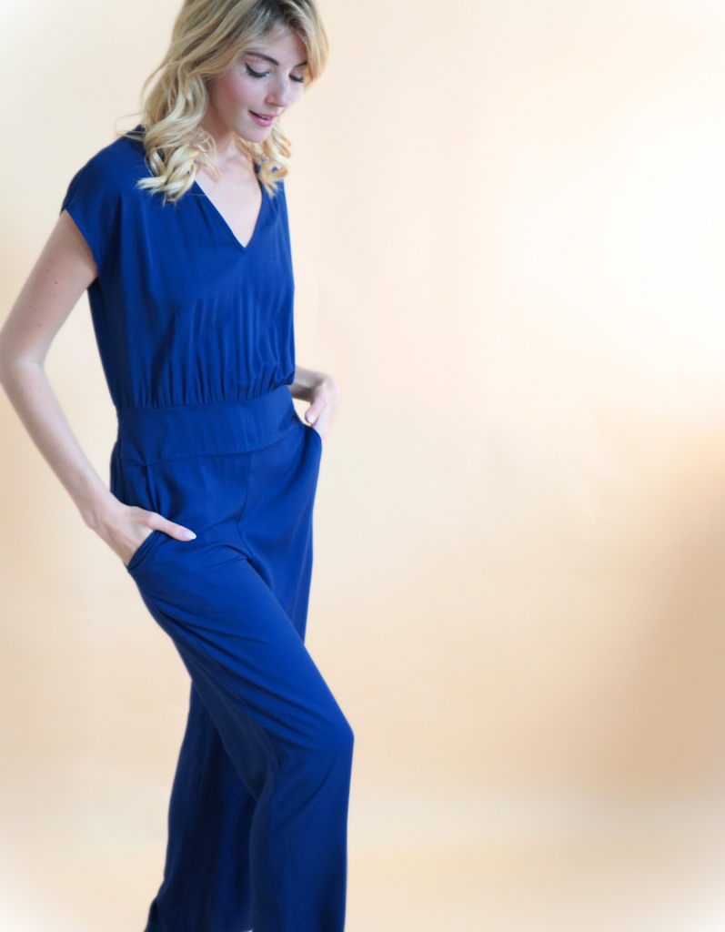 La combinaison Hyères - Bleu Marine - En stock - elleanor de provence, garde robe made in france