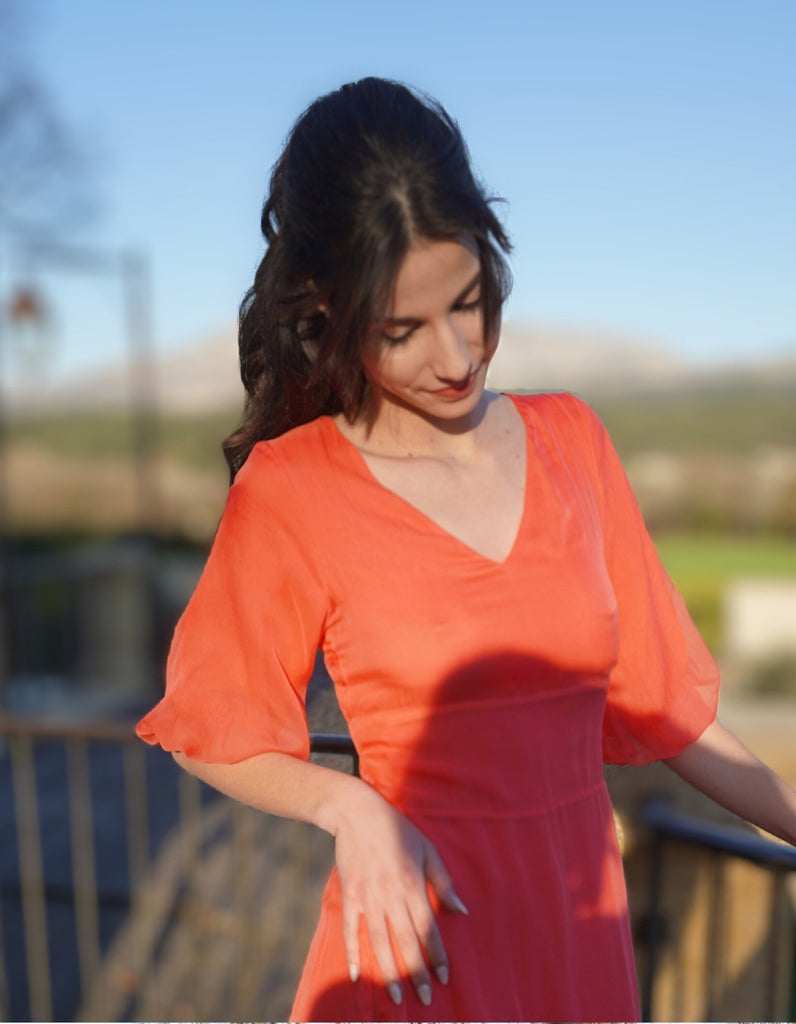 La robe Alix en mousseline de soie- Personnalisable - elleanor de provence, garde robe made in france