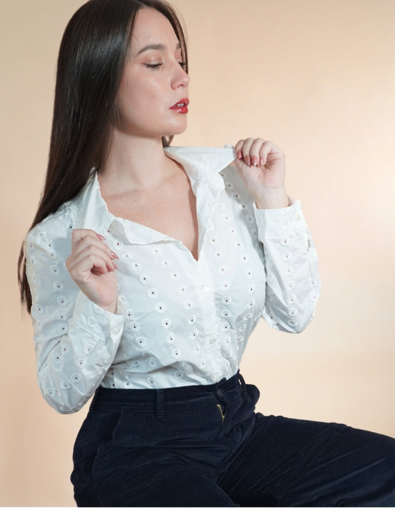 La chemise Angèle Broderies Anglaises - En stock - elleanor de provence, garde robe made in france