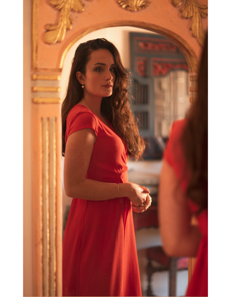 La Robe Sonia - Rouge - En stock - elleanor de provence, garde robe made in france