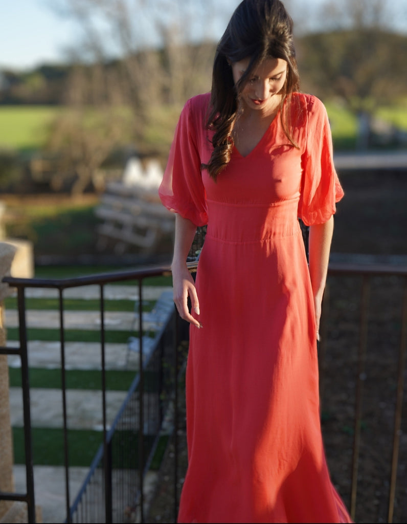 La robe Alix en mousseline de soie- Personnalisable - elleanor de provence, garde robe made in france