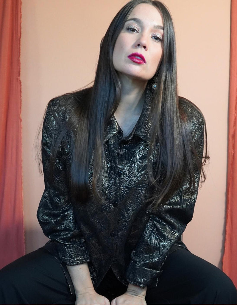 La chemise Angèle Feuilles d'Or En stock - elleanor de provence, garde robe made in france