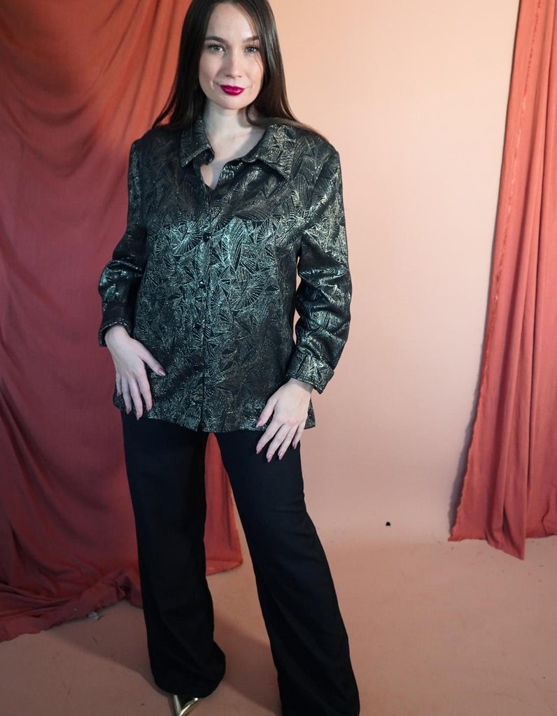 La chemise Angèle Feuilles d'Or En stock - elleanor de provence, garde robe made in france