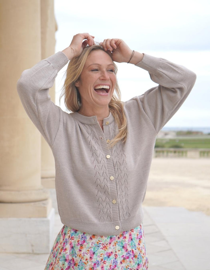 Gilet Chloé - Beige - En cours de confection -10% - elleanor de provence, garde robe made in france