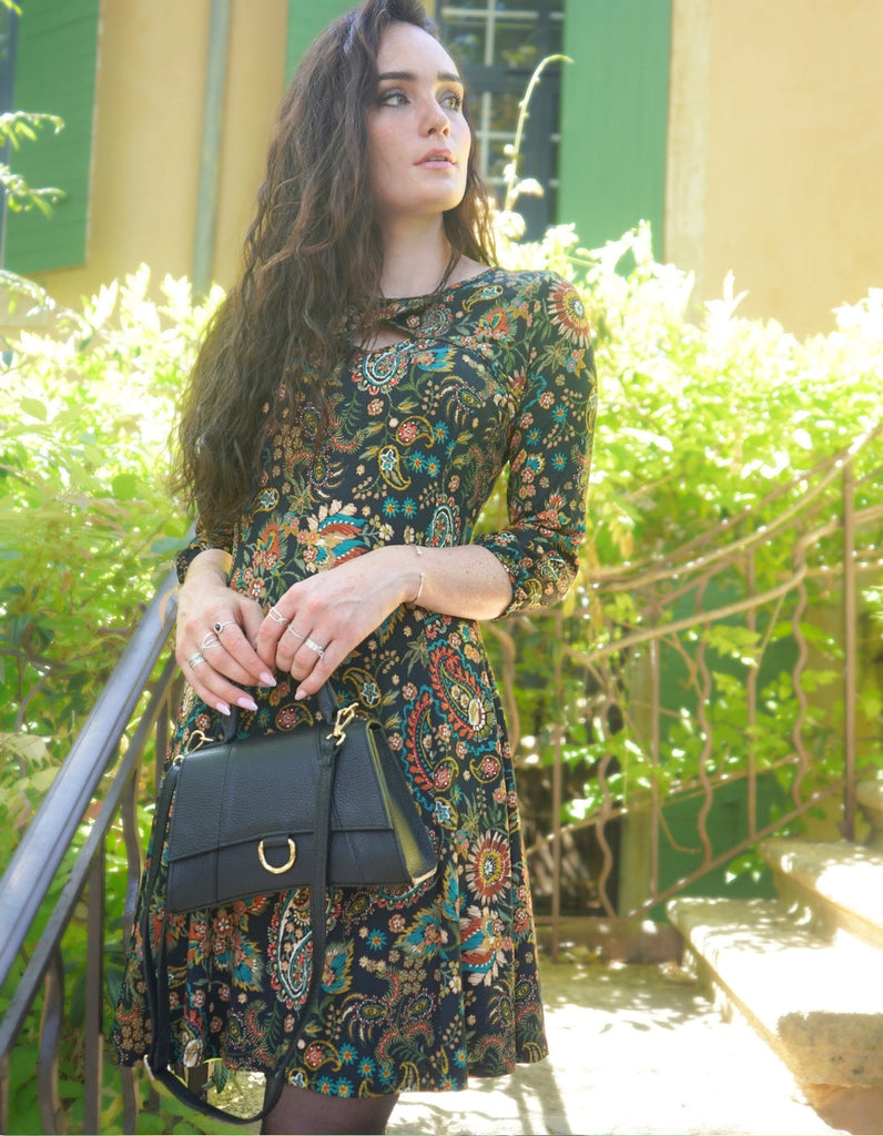 La robe Vermeille - Imprimé Cachemire - En cours de confection -10% - elleanor de provence, garde robe made in france