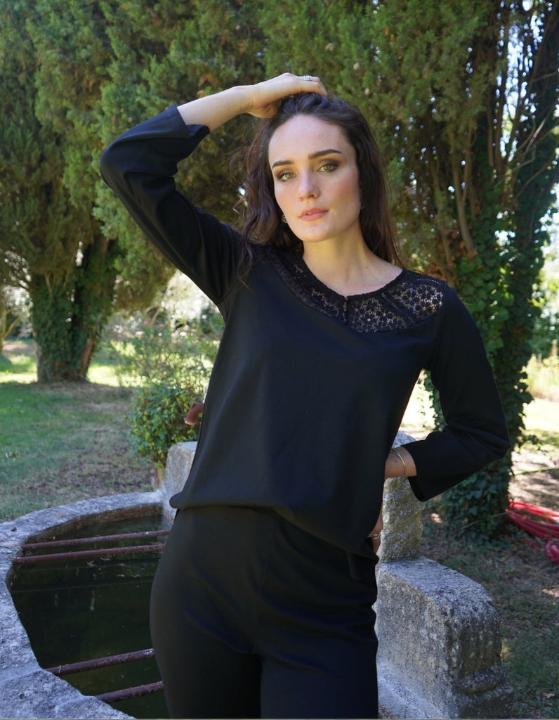 Le Top Vence - Noir - En stock - elleanor de provence, garde robe made in france