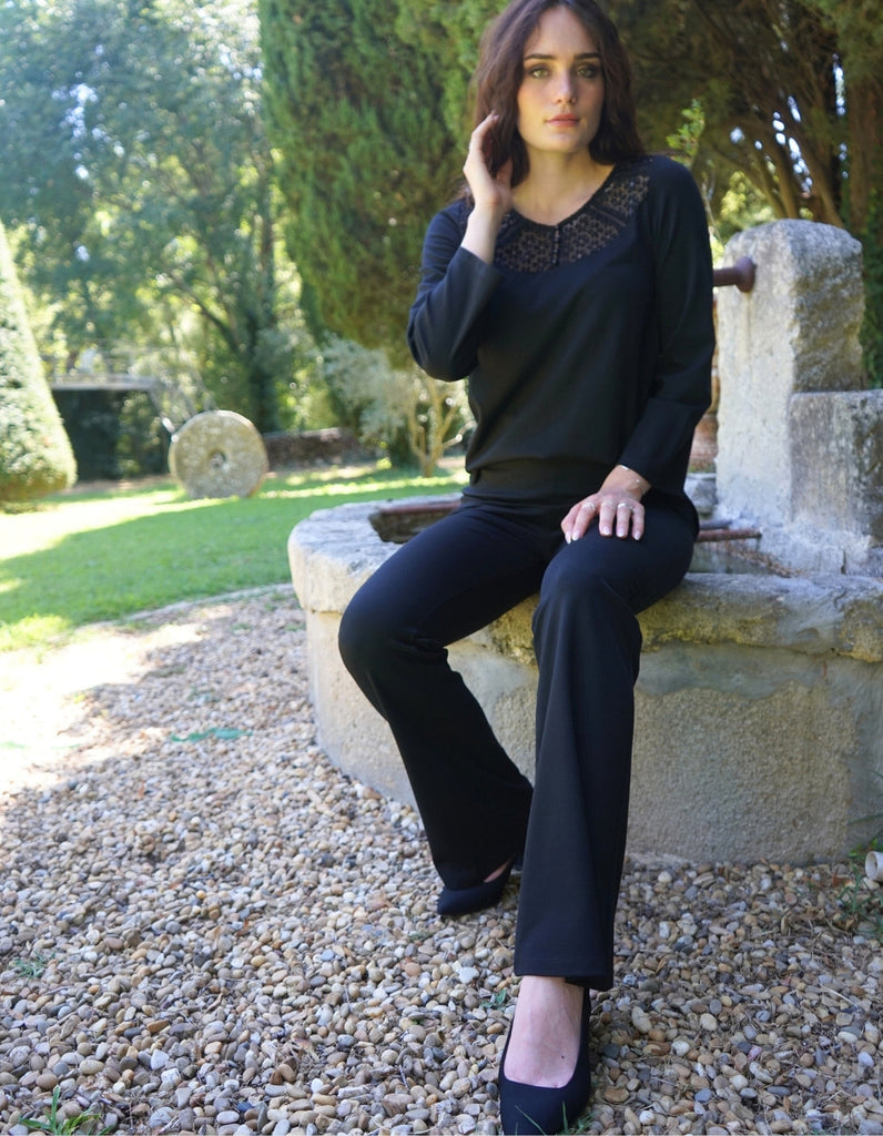 Le Top Vence - Noir - En stock - elleanor de provence, garde robe made in france