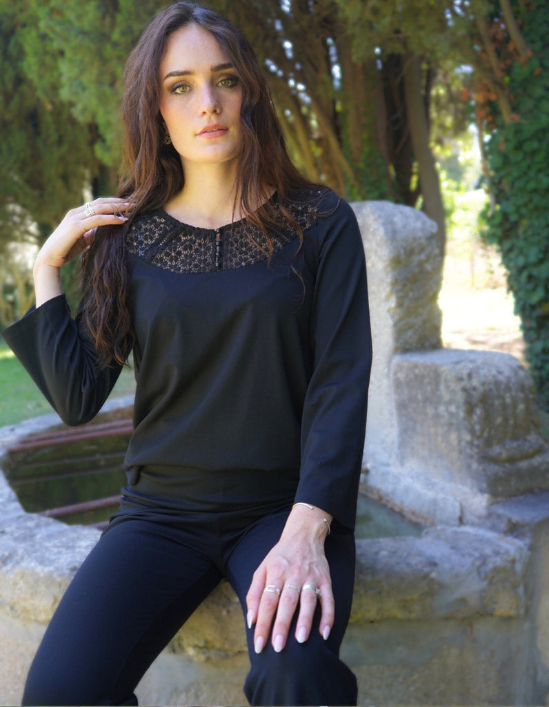 Le Top Vence - Noir - En stock - elleanor de provence, garde robe made in france