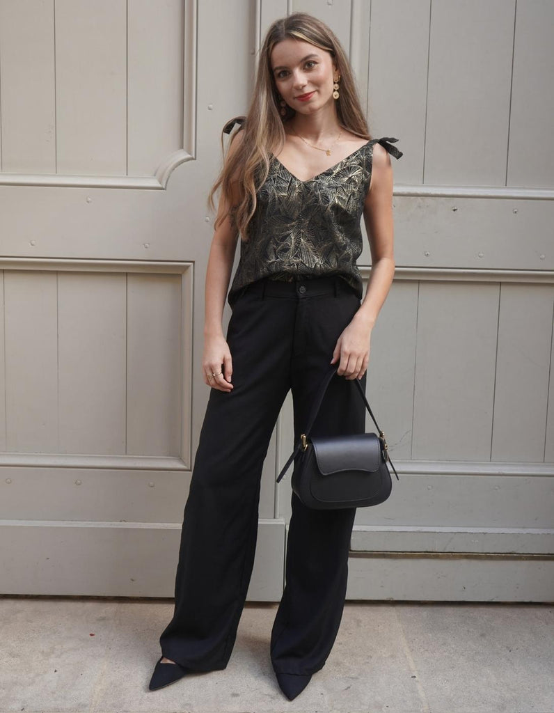 Le Top Eva Feuilles d'Or - En stock - elleanor de provence, garde robe made in france