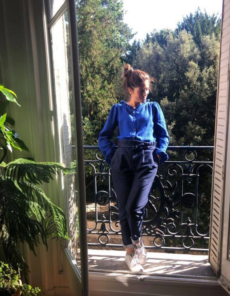 La chemise Amandine - Bleu roi d'une Reine - En Stock - elleanor de provence, garde robe made in france